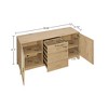 GDFStudio Rabun 59" Modern Cane 2-Door Sideboard Buffet with 3 Drawers - 3 of 4
