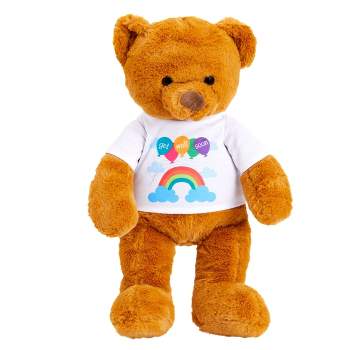 Blue Panda Get Well Soon Bear, Teddy Bear for Hospital Care Package for Kids, Adults (14 In)