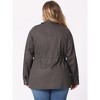 Agnes Orinda Women's Plus Size Winter Zipper Drawstring Waist Long Sleeve with Pockets Fashion Jackets - 4 of 4