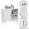 LIVAREEmlen Console Table with Solid Wood Feet for Decorated Doors,Dining Room,Hallway,Cupboard Console Table,Liquor/Accent Cabinet(White) - 4 of 4