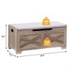 Storage Bench, Retro Wooden Storage Chest with 2 Safety Hinges, Loads 300 lb, Storage Ottoman Bench for Bedroom Living Room, Grey - 4 of 4