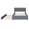 Full Size Upholstered Platform Bed with Twin Size Trundle - 4 of 4