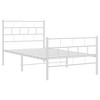 vidaXL Metal Bed Frame with Headboard and Footboard White 39.4 in.x74.8 in. Twin - 4 of 4