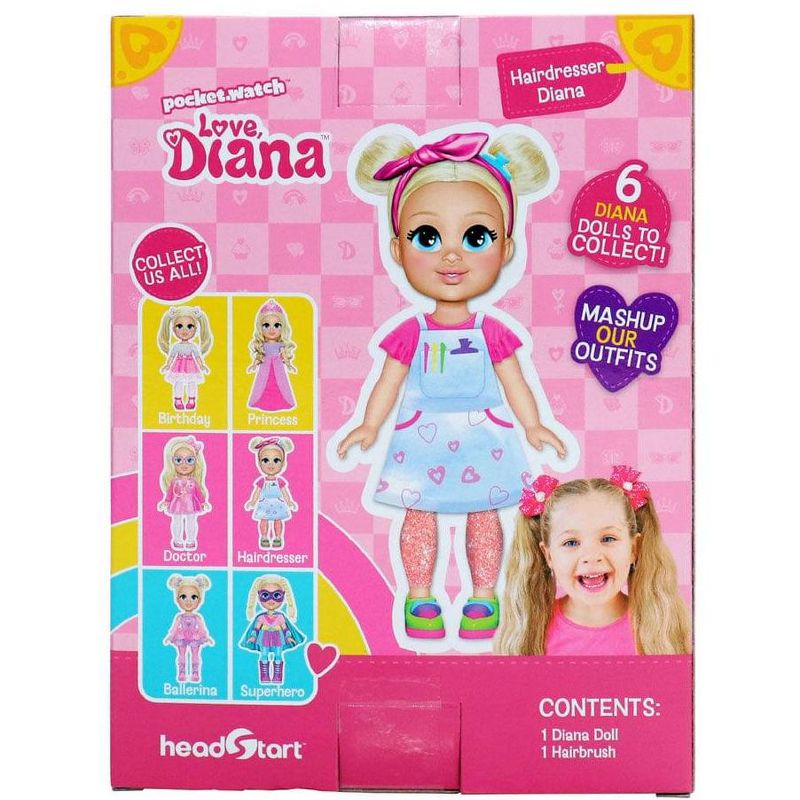 Pocket Watch Love Diana 6 Inch Fashion Doll | Hairdresser Diana, 3 of 4
