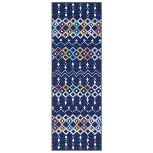 Washable Farmhouse Living Room Rugs, Soft Non Slip Geometric Stripped Lines Print Bedroom Carpet, Low Pile Large Floor Rugs for Office - 1 of 4