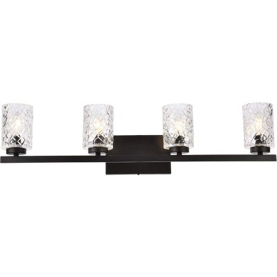 Elegant Lighting Cassie 4 lights bath sconce in black with clear shade