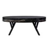 Masnan Faux Marble Cocktail Table Black - Aiden Lane