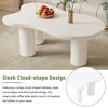 44" x 25.9" Easy Assembly Cloud Coffee Table with 1.5" Thick Tabletop, Cream Style Irregular End Table with 3 Sturdy Legs, for Living Room - 4 of 4