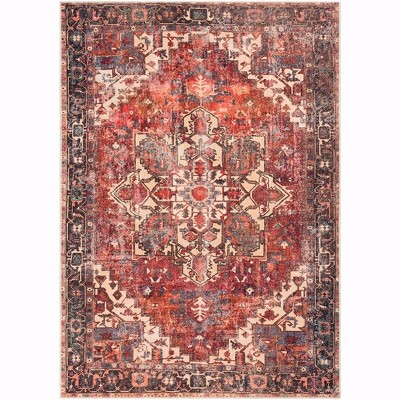 Mark & Day Rome Washable Woven Indoor Area Rugs Rust