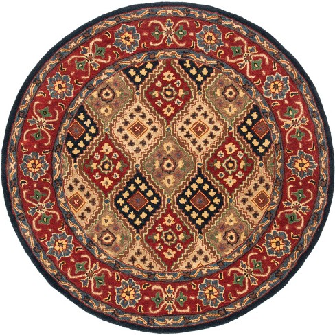 Heritage Hg927 Hand Loomed Area Rug - Red/beige - 6' Round - Safavieh ...