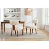 Grungis Linen Armless Kitchen Chair Set of 2,Upholstered Dining Chairs with Curved Backrest and Solid Wooden Legs for Dining Room,Kitchen - 2 of 4