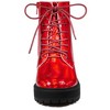 Allegra K Women's Round Toe Platform Lace Up Colorful Combat Ankle Boots - 2 of 4