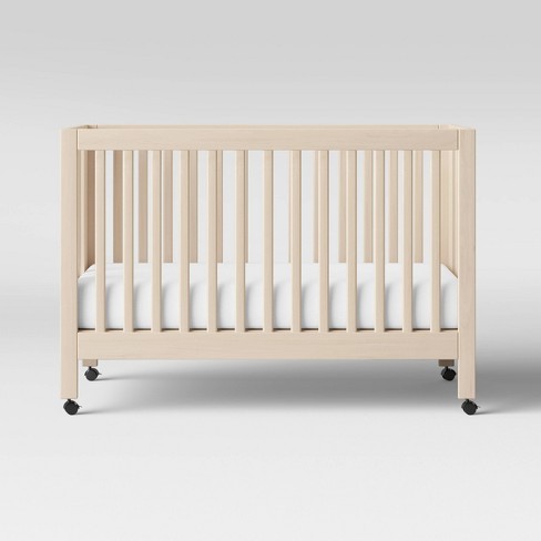 Babyletto Maki Full size Folding Crib With Toddler Rail Washed Natural Target