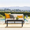 Arceso Outdoor Coffee Table, HDPS Black Patio Coffee Tables for Outside Rectangle, Adjustable Levelling Feet/Weather Resistant，Black - 3 of 4