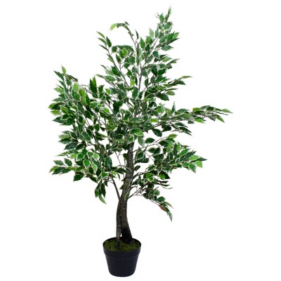 Northlight Artificial Variegated Leaf Ficus Potted Plant - 47"