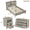 3-Pieces Bedroom Sets Queen Size Farmhouse Platform Bed with Double Sliding Door Storage Headboard, Storage Nightstand and Dresser-Maison Boucle - 4 of 4