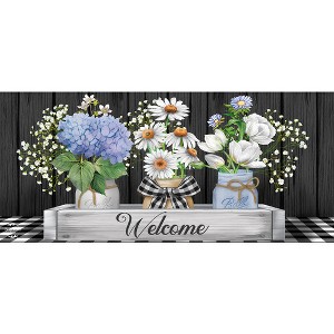 Briarwood Lane Spring Crated Mason Jars Mini Mat 22x10 Indoor Outdoor For Spring Doormat - 1 of 3