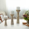Mela Artisans Floral Vine Rustic White Pillar Candleholders, Set of 3 - 2 of 4