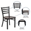 Emma and Oliver Black Ladder Back Metal Restaurant Dining Chair - 3 of 4