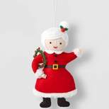 Fabric Mrs. Claus with Wreath Christmas Tree Ornament - Wondershop™