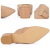 BLISSFUL STEP Women's Pointed Toe Slip on Chunky Heel Mules - 3 of 3