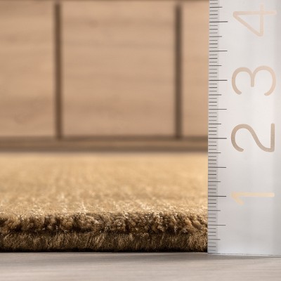 Wheat Solid Wool-Blend Runner Rug 2'6" x 8'