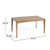 59'' W Mid Century Modern Rectangle Dining Table,Wooden Dining Table with Walnut Veneer,4-6 Seater Kitchen Dining Room Table-Coolbibila - 4 of 4