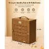 Synthetic Leather Huge Jewelry Box Mirrored Watch Organizer Necklace Ring Earring Storage Lockable - 2 of 4