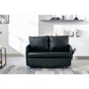 NicBex PU Leather Loveseat Sofa Modern Convertible Sleeper Sofa Bed with 2 Pillows and Side Pockets for Living Room,Black - 2 of 4