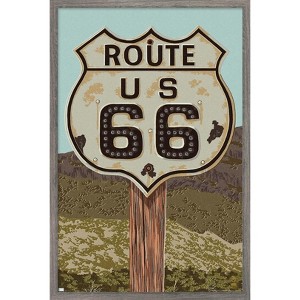Trends International Lantern Press - Flagstaff, Arizona, Route 66 Framed Wall Poster Prints - 1 of 4