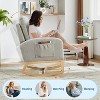 Rocking Chair Nursery, Modern Upholstered Glider Rocker with Side Pocket, High Backrest Padded Seat Accent Armchair for Living Room, Nursery, Bedroom - 3 of 4