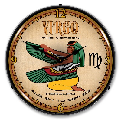 Collectable Sign & Clock | Virgo LED Wall Clock Retro/Vintage, Lighted