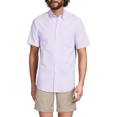 Lands' End Men's Short Sleeve Seersucker Shirt