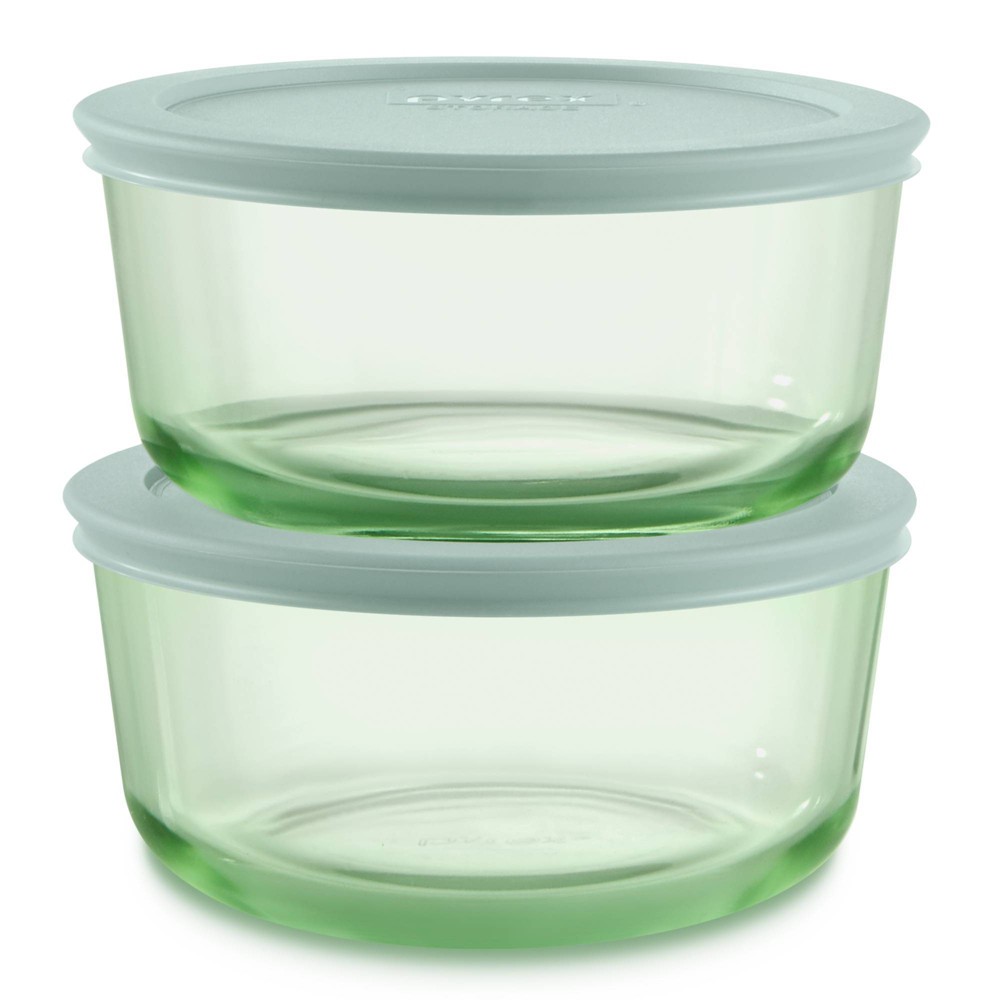 PyrexÂ® Simply StoreÂ® Tint 4pc Lidded Round Storage Set Green