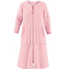 Collections Etc Textured Satiny Trimmed Plush Zip Front Robe Medium Women Pink - 4 of 4