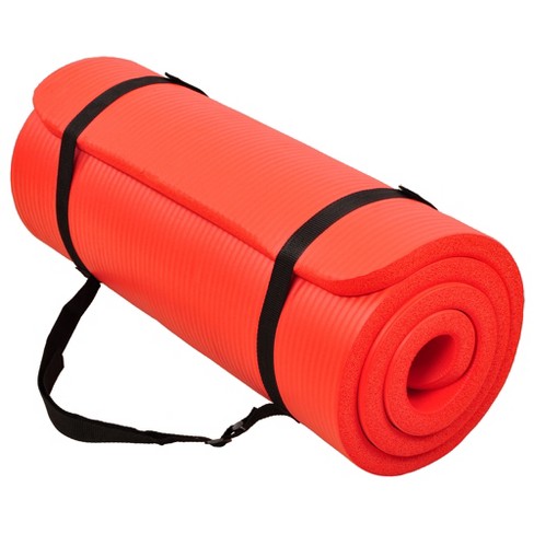 Signature Fitness 71 X 24 X 1-inch Extra Thick High Density Foam Anti-tear  Non-slip Exercise Fitness Yoga Mat With Carrying Strap, Red : Target