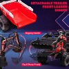 24V Ride on Toy for Big Kids, Excavator Bulldozer, Battery-Powered Electric Vehicle w/Trailer, Remote Control, LED Lights - 3 of 4