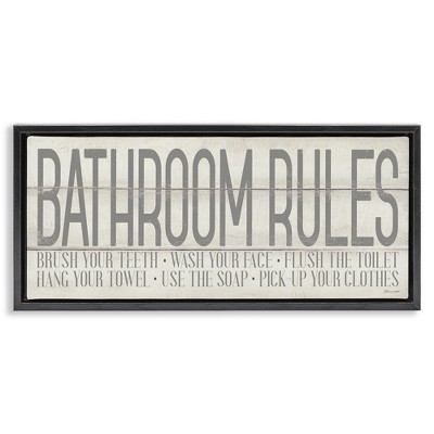 Stupell Industries Planked Style Bathroom Rules, 31" x 14"