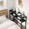 Console Table, Block Entryway Table with Storage, 39.3”Narrow Sofa Table with Adjustable Shelf, Behind Couch for Living Room, Bedroom - 4 of 4