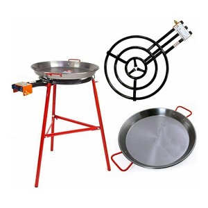 Garcima Ibiza Paella Pan Set w/ Burner, 28-In Carbon Steel Pan & Reinforced Legs - 1 of 3