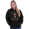 Christmas Gingerbread UFO Pattern Hoodie Sweatshirt Women Men Brisco Brands - 3 of 4