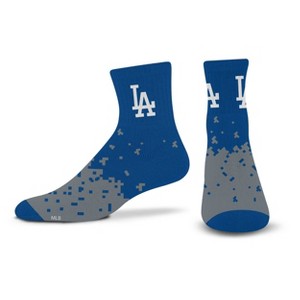 MLB Los Angeles Dodgers Adult Quarter Socks: Cushioned Heel & Toe, Knit Fabric - 1 of 3