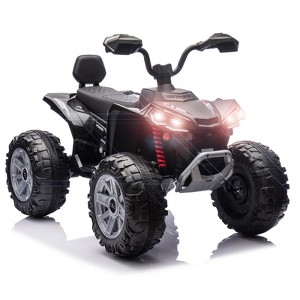 Ride on ATV car, equipped with two seats, a powerful motor, and adjustable high and low speeds, is the perfect holiday gift for boys and girls. - 1 of 4