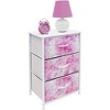 Sorbus Nightstand with 3 Drawers - Steel Frame, Wood Top & Easy Pull Fabric Bins - Perfect for Home, Bedroom, Office & College Dorm - 3 of 4