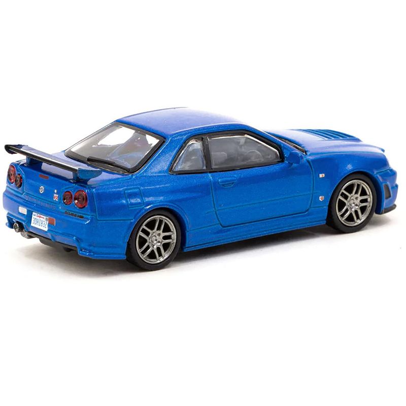 Nissan Nismo R34 GT-R Z-tune RHD Blue Met. "FuelFest Tokyo" (2023) "Collab64" 1/64 Diecast Model Car by Schuco & Tarmac Works, 3 of 4
