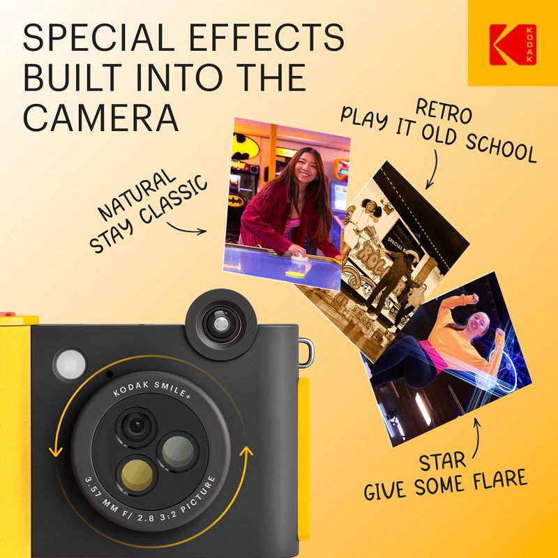 Kodak Smile+ 2x3 Digital Instant Print Camera with Effect Lenses, 3 of 10