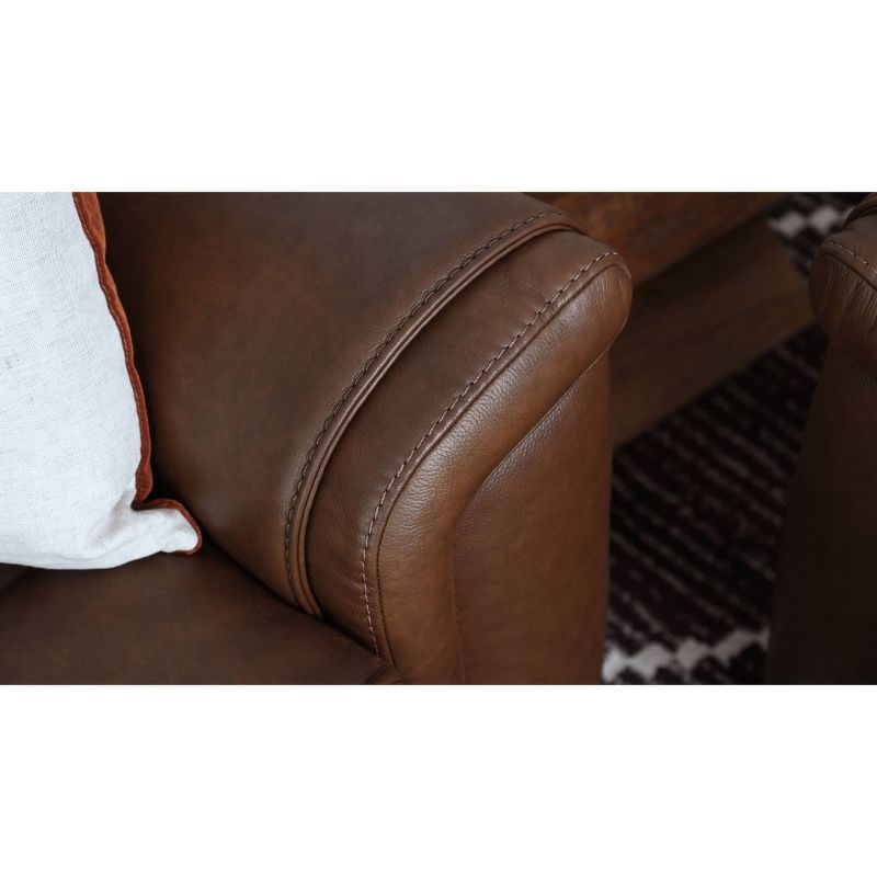 Gilbert Leather Manual Recliner Brown - Abbyson Living, 3 of 7