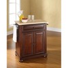 HomeStock  Alexandria Wood Top Small Portable Rolling Kitchen Island Storage Cart, Microwave Stand, Mahogany - 3 of 4