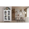 coucheta 73" Arched Metal Storage Cabinet with Glass Door | 2 Adjustable Shelves | Arch-Top Storage Unit for Pantry, Living & Dining Rooms - 3 of 4