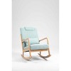 CAVINAS Linen Fabric Glider Rocking Chair with High Backrest and Lumbar Pillow,Upholstered Rocking Chairs,Nursery Accent Chair for Bedroom - 2 of 4